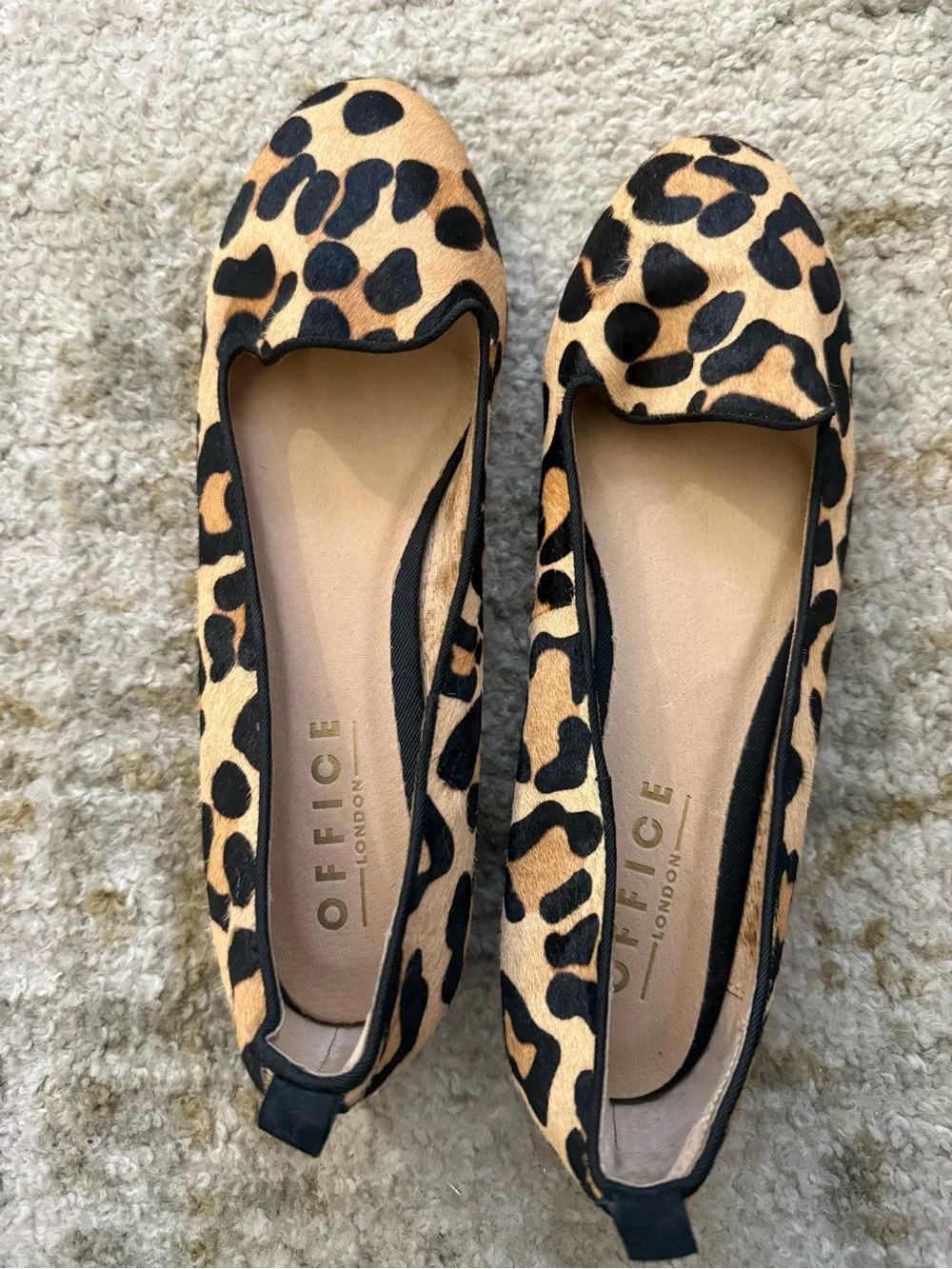 Office London Leopard Print Calf Hair Ballet Flats Women’s EU 41 / US 10